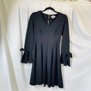 Calvin Klein Gorgeous Holiday Long Sleeve Black Dress/Lovely Sleeve Small
